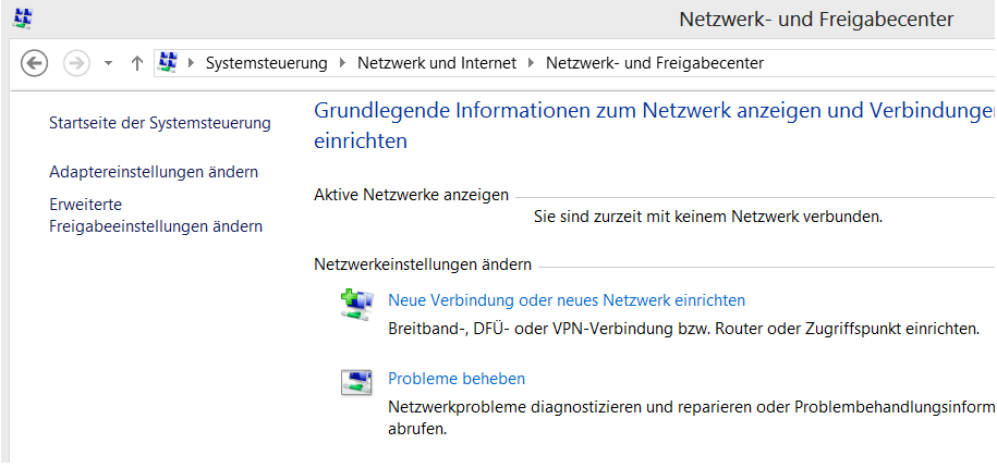 Netzwerk- und Freigabecenter